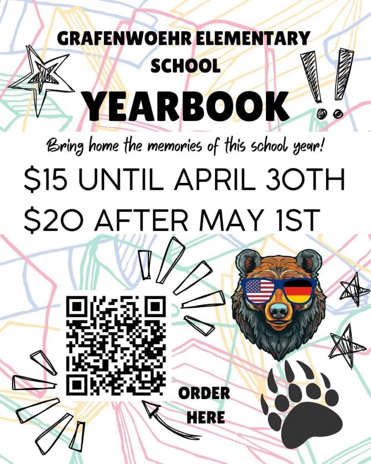 image with advertisement for yearbook presales from PTA