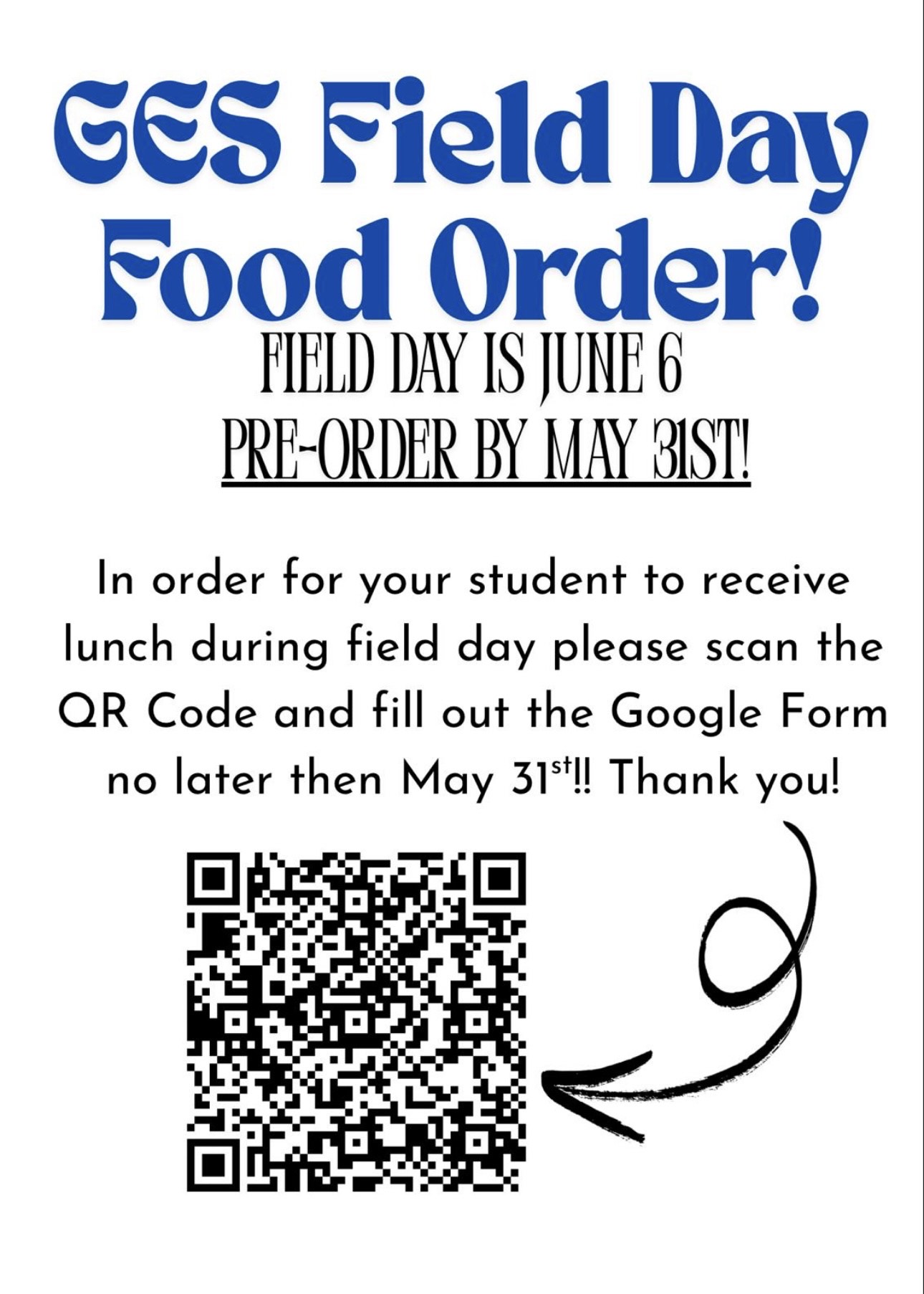 Image of QR Code for Field Day Food Order